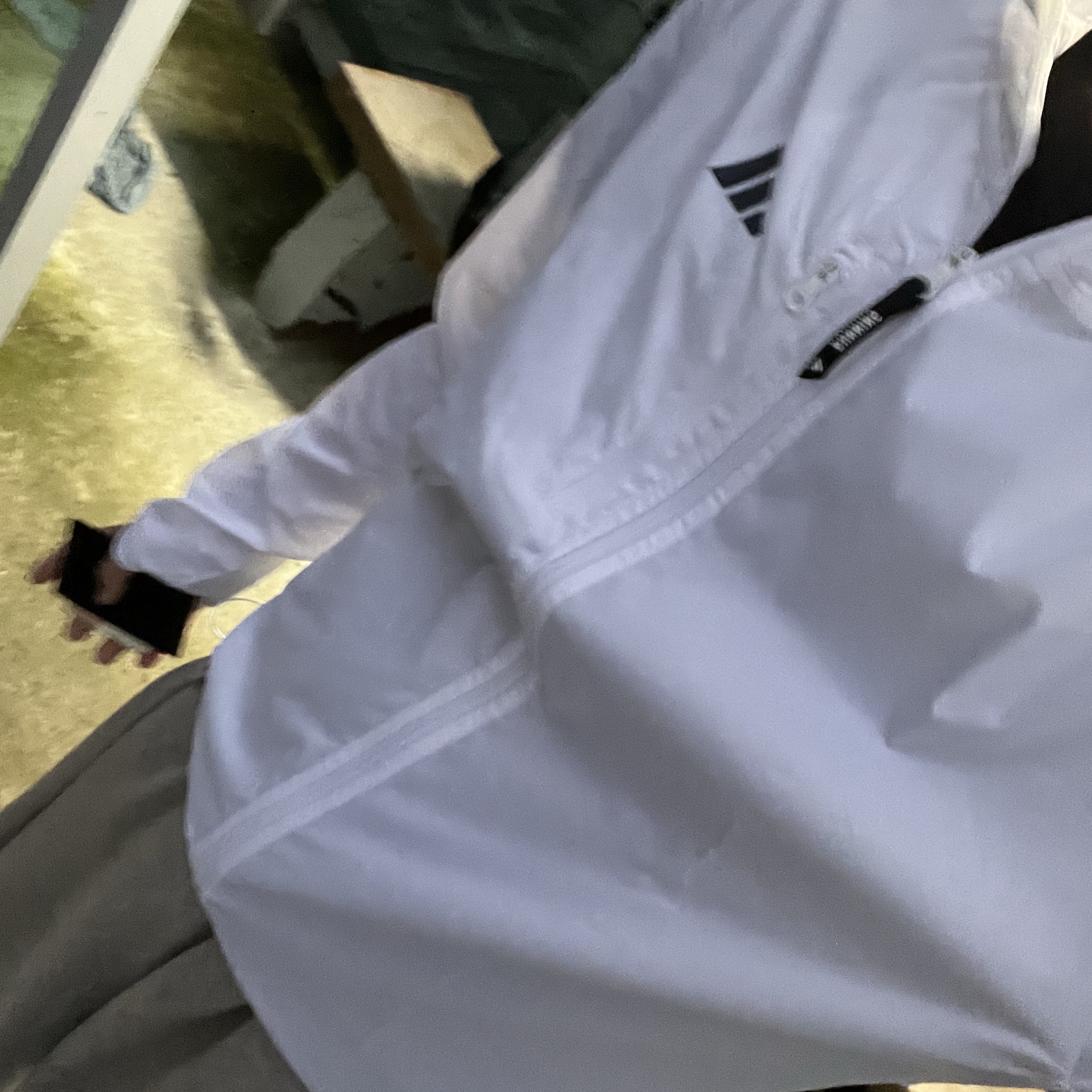 Adidas Own The Run Base Running Jacket White - KR Sizing 착용 스타일 - 2
