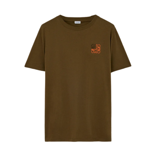 로에베 코튼 레귤러 핏 티셔츠 카키 그린(Loewe Cotton Regular Fit T-Shirt Khaki Green) - 1