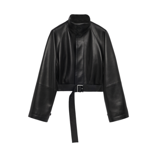 (W) 로에베 나파 램스킨 숏 트렌치 블랙((W) Loewe Nappa Lambskin Short Trench Black)