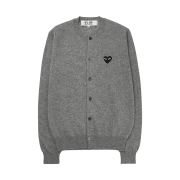 Play Comme des Garcons Black Heart Knit Cardigan Grey