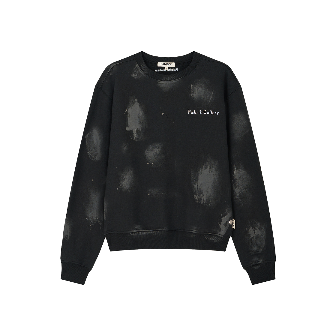 S31483 Kikozy Basic Logo Painting Sweatshirt Black