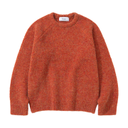 Knitted Boucle Reglan Crop Round Knit Orange