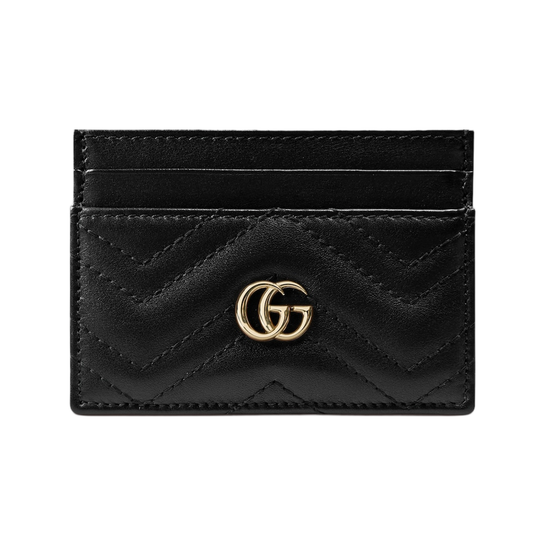 443127-AAET8-1000 Gucci GG Marmont Card Case Black