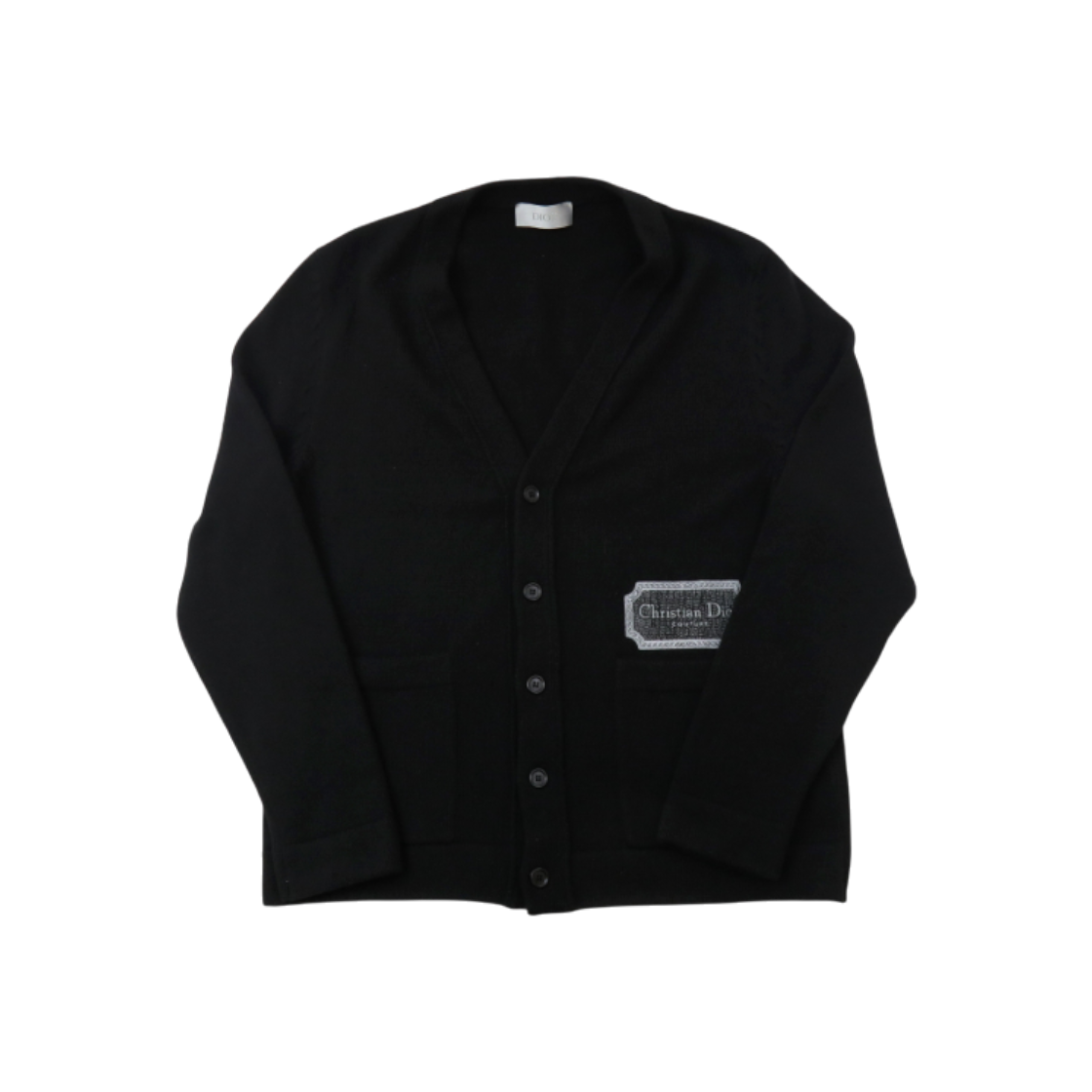 ITHJG4J8QJFP Dior Couture Cashmere V Neck Cardigan Black XL