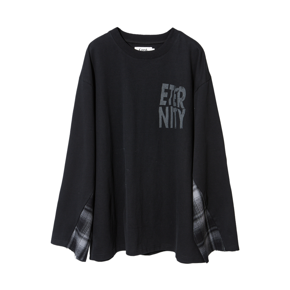 코드 더블 레이어드 워시드 롱슬리브 티셔츠 블랙(Cord Double Layered Washed LS T-Shirt Black)