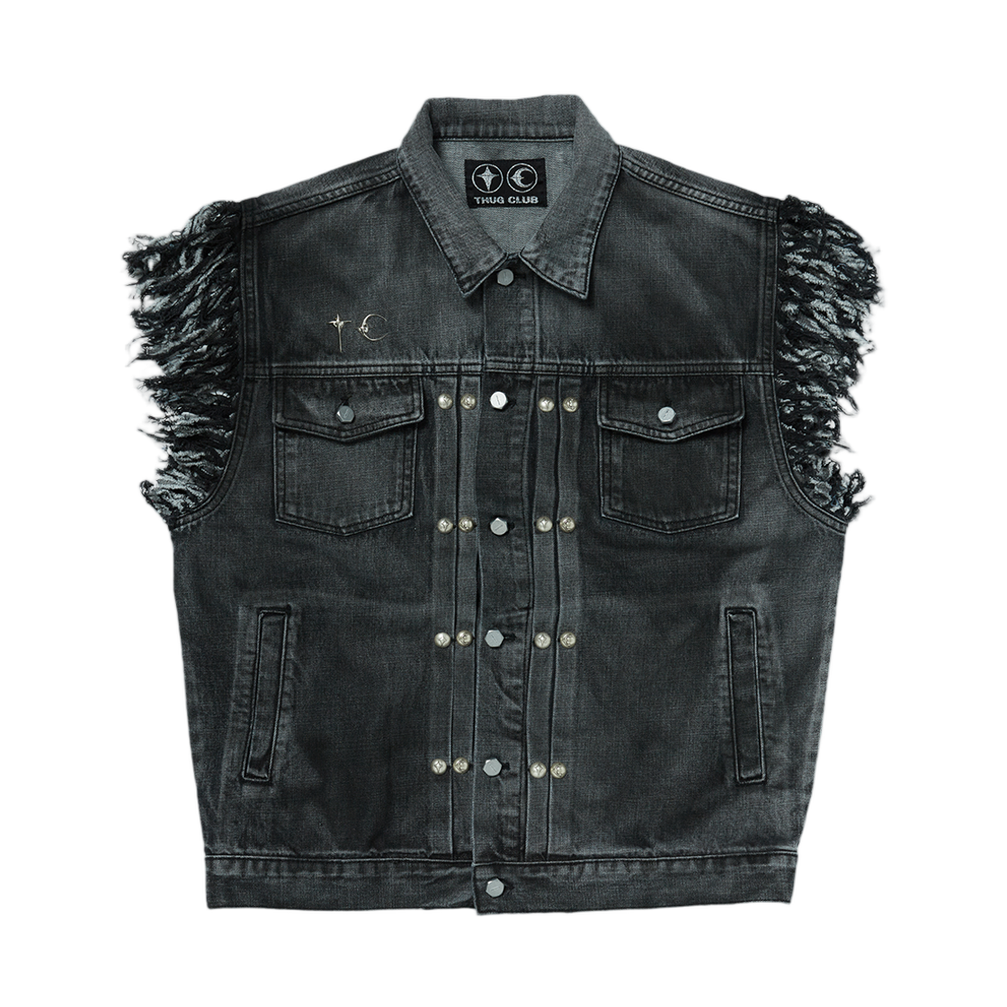 떠그 클럽 TC 엔젤스 데님 베스트 블랙(Thug Club TC Angels Denim Vest Black)