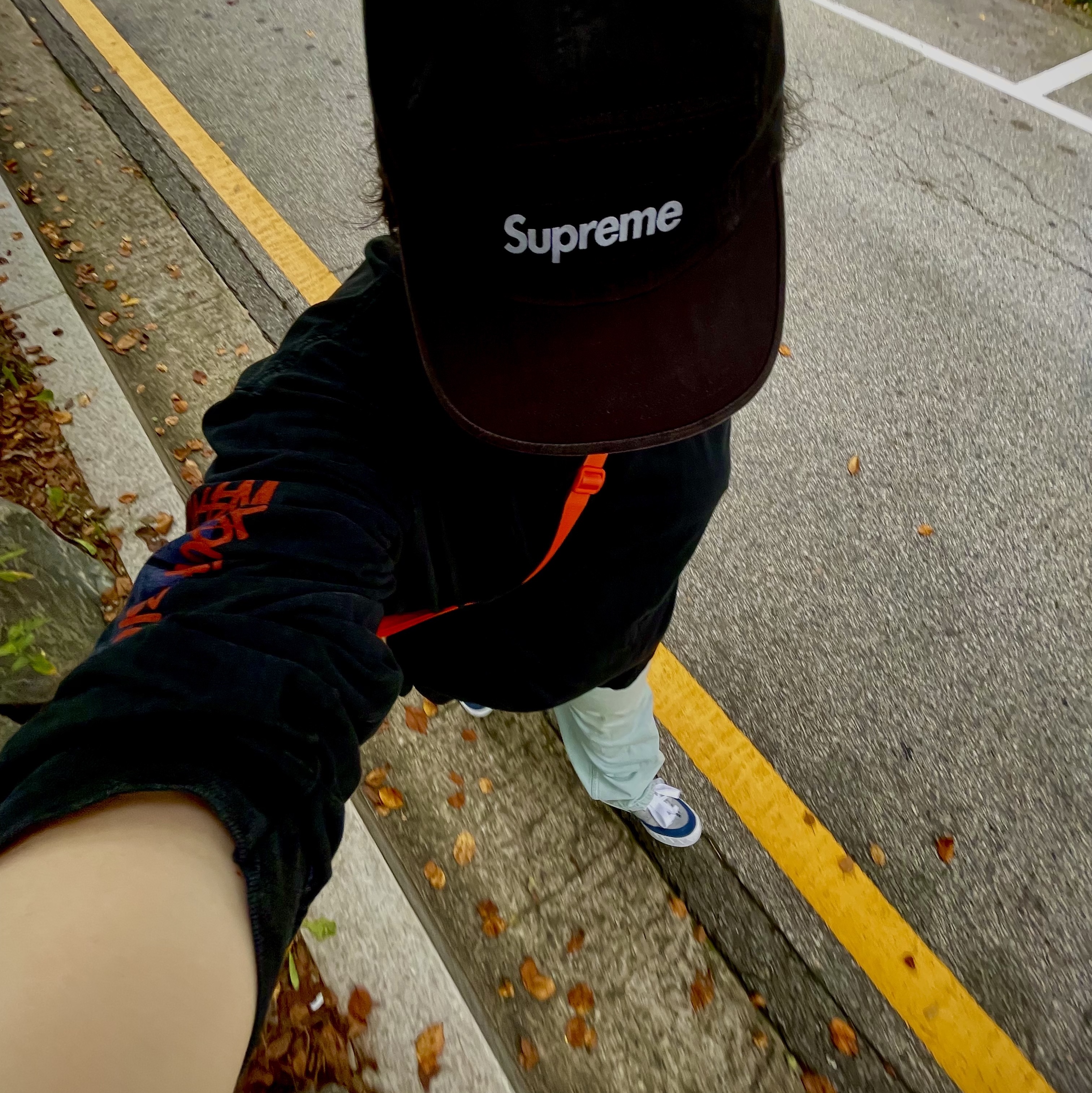 Adidas x Human Made Adimatic Gray, Supreme Washed Chino Twill Camp Cap Black 착용 스타일