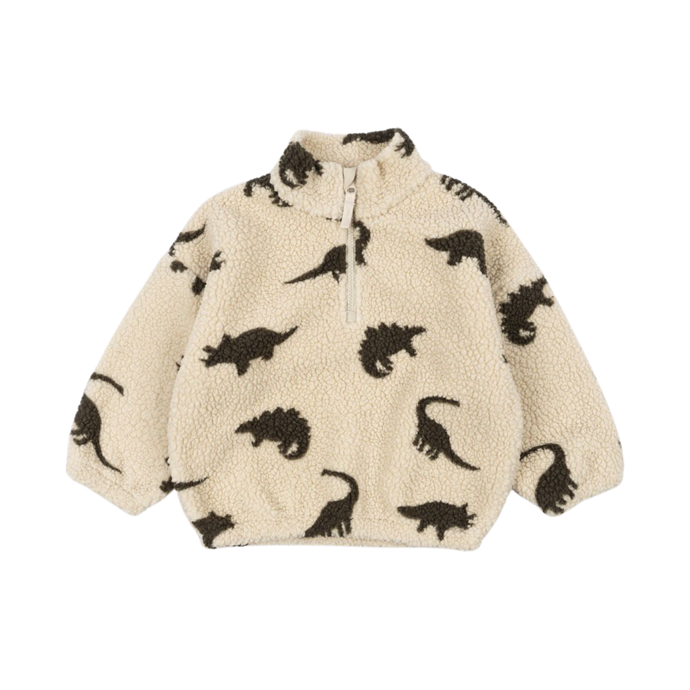 콩제슬래드 조디 테디 하프 집업 디노(Konges Sløjd Jody Teddy Half Zip Grs Dino Silhouette)