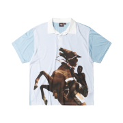Stussy x Wales Bonner Silk Polo Blue