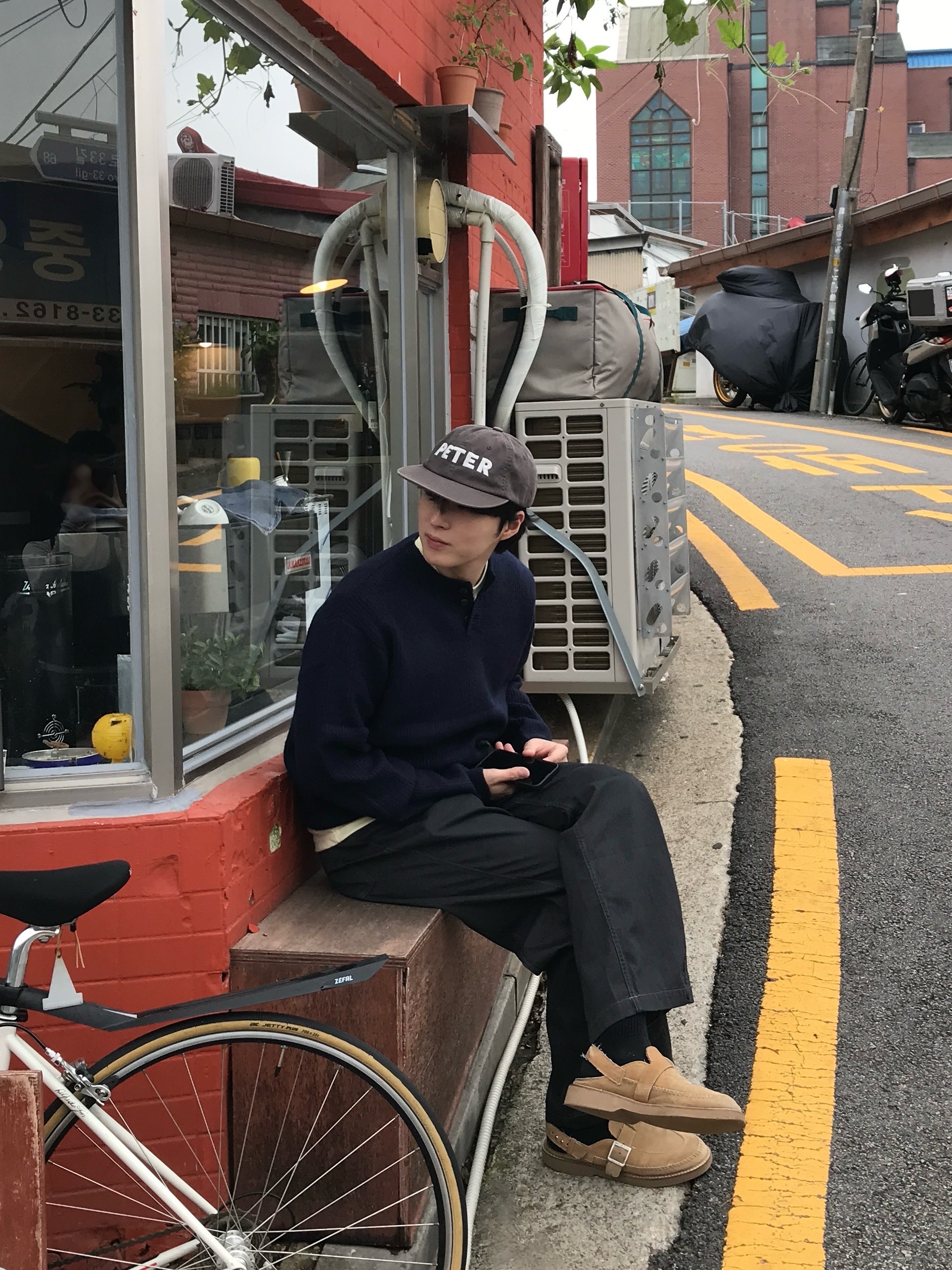 My Name is Peter 6-Panel Peter Cap Charcoal 착용 스타일 - 4