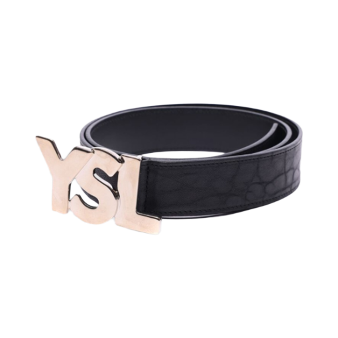 생로랑 로고 레더 벨트 블랙(Saint Laurent Logo Leather Belt Black)