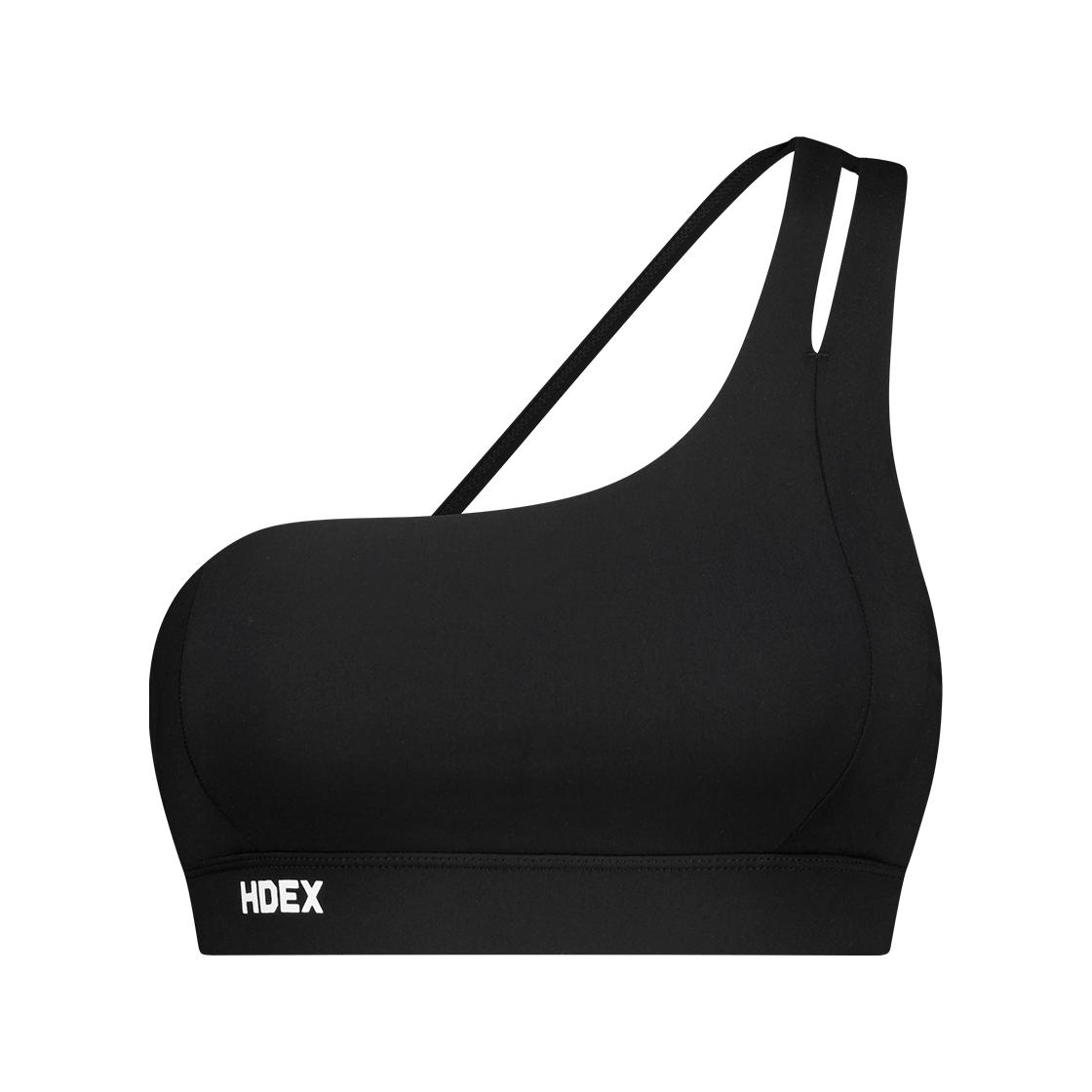 H253WSSBT050BK HDEX Womens Support One Shoulder Bra Top Black