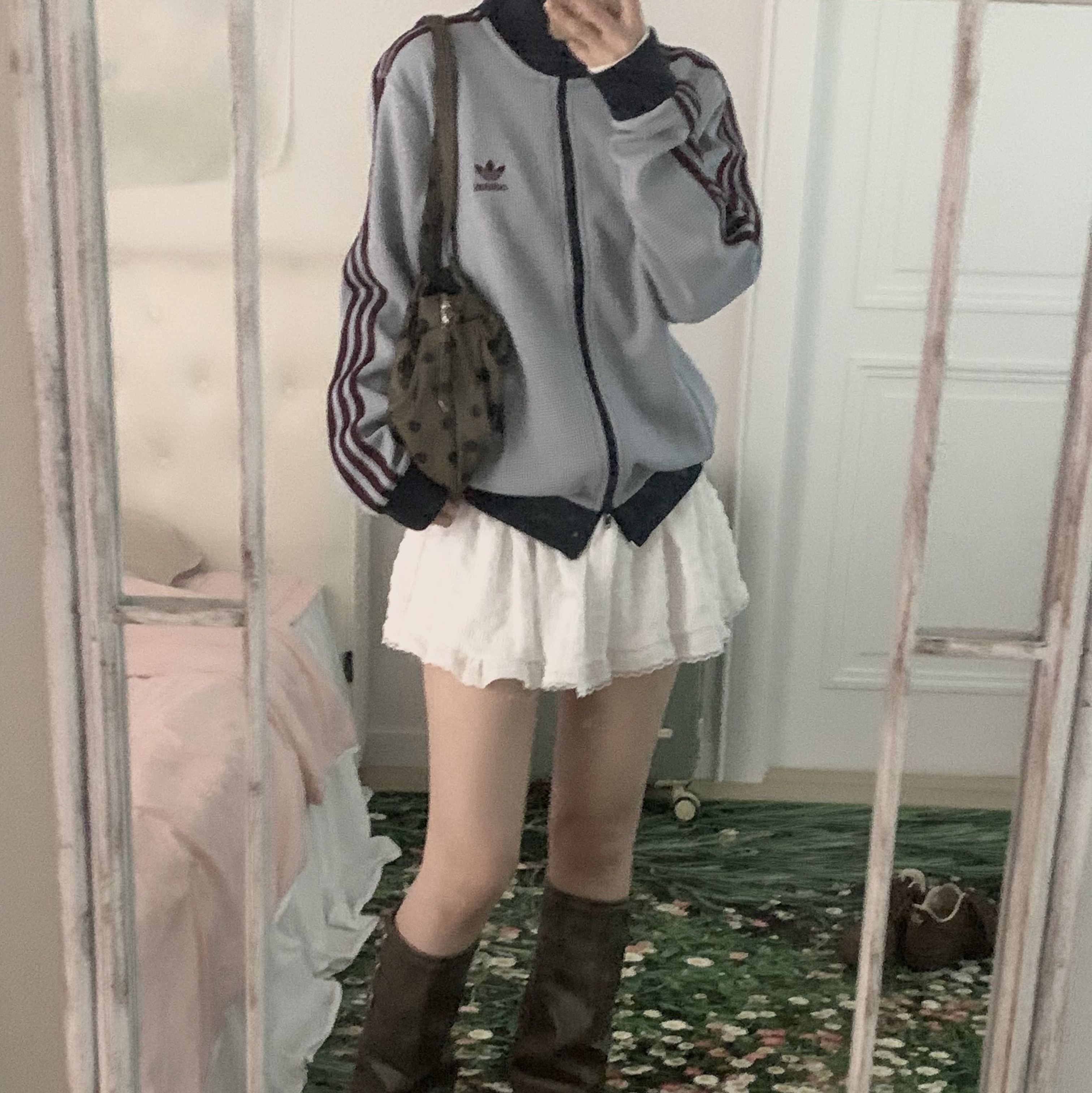 Adidas Originals Track Top Light Grey - KR Sizing 착용 스타일