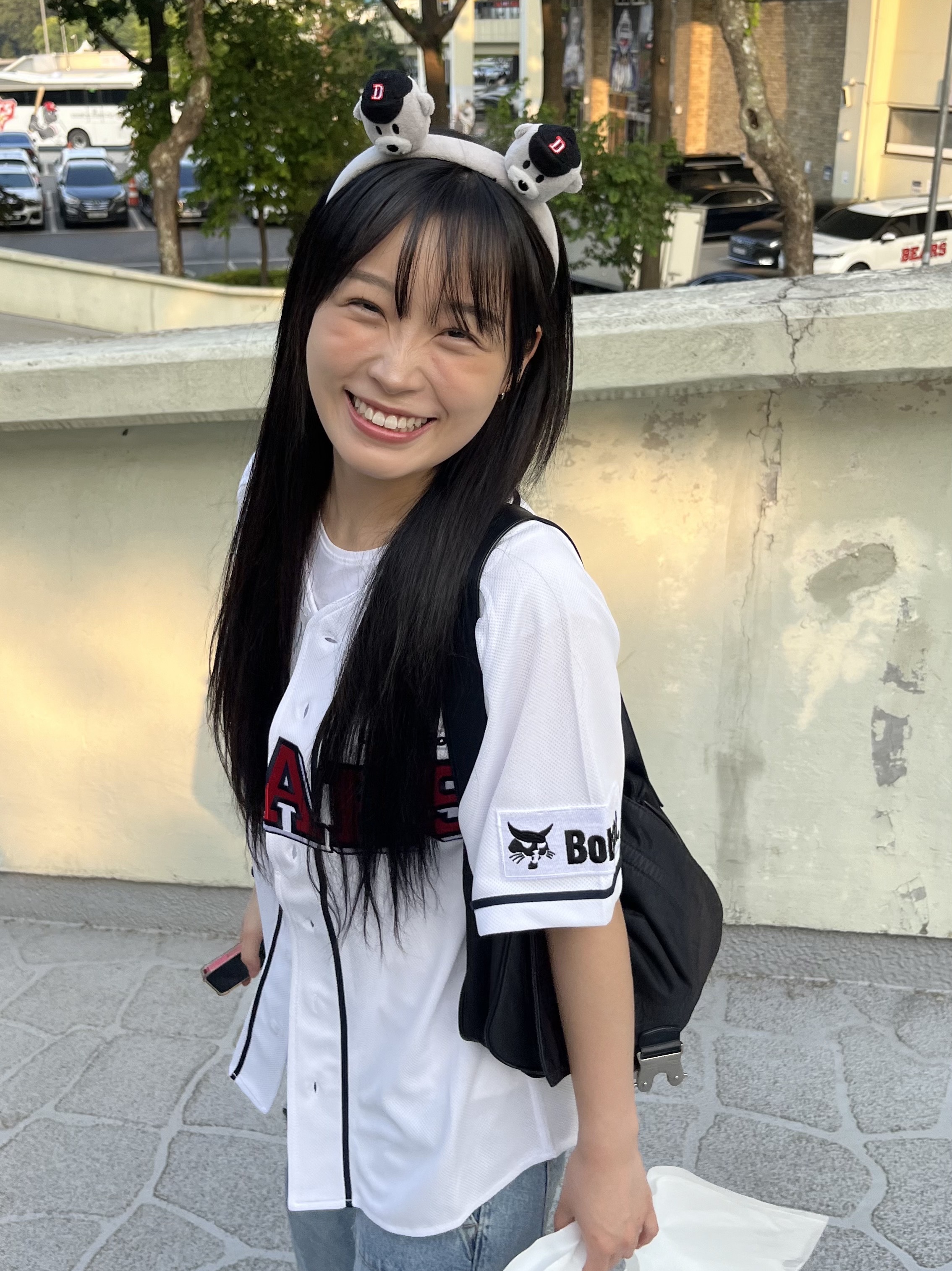 Doosan Bears Home Uniform White (Non Marking Ver.) 착용 스타일
