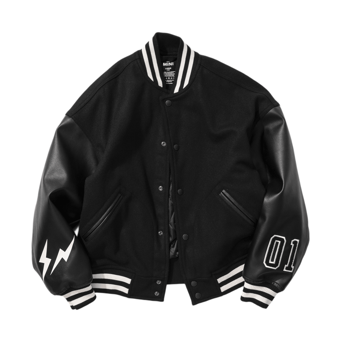 (키즈) 프라그먼트 미니 울 바시티 자켓 블랙((Kids) Frgmt Mini Wool Varsity Jacket Black)