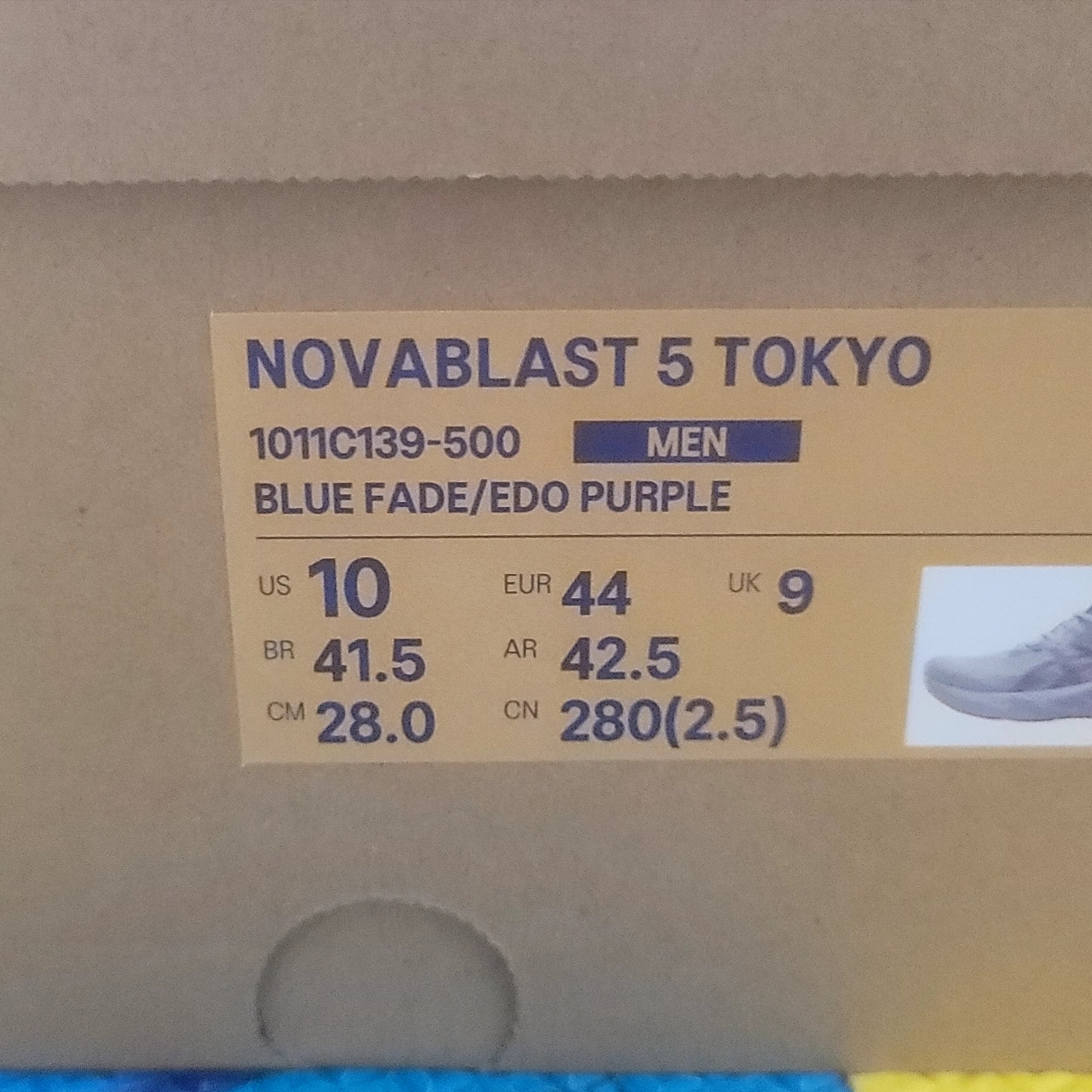 Asics Novablast 5 Tokyo Blue Fade Edo Purple 착용 스타일 - 1