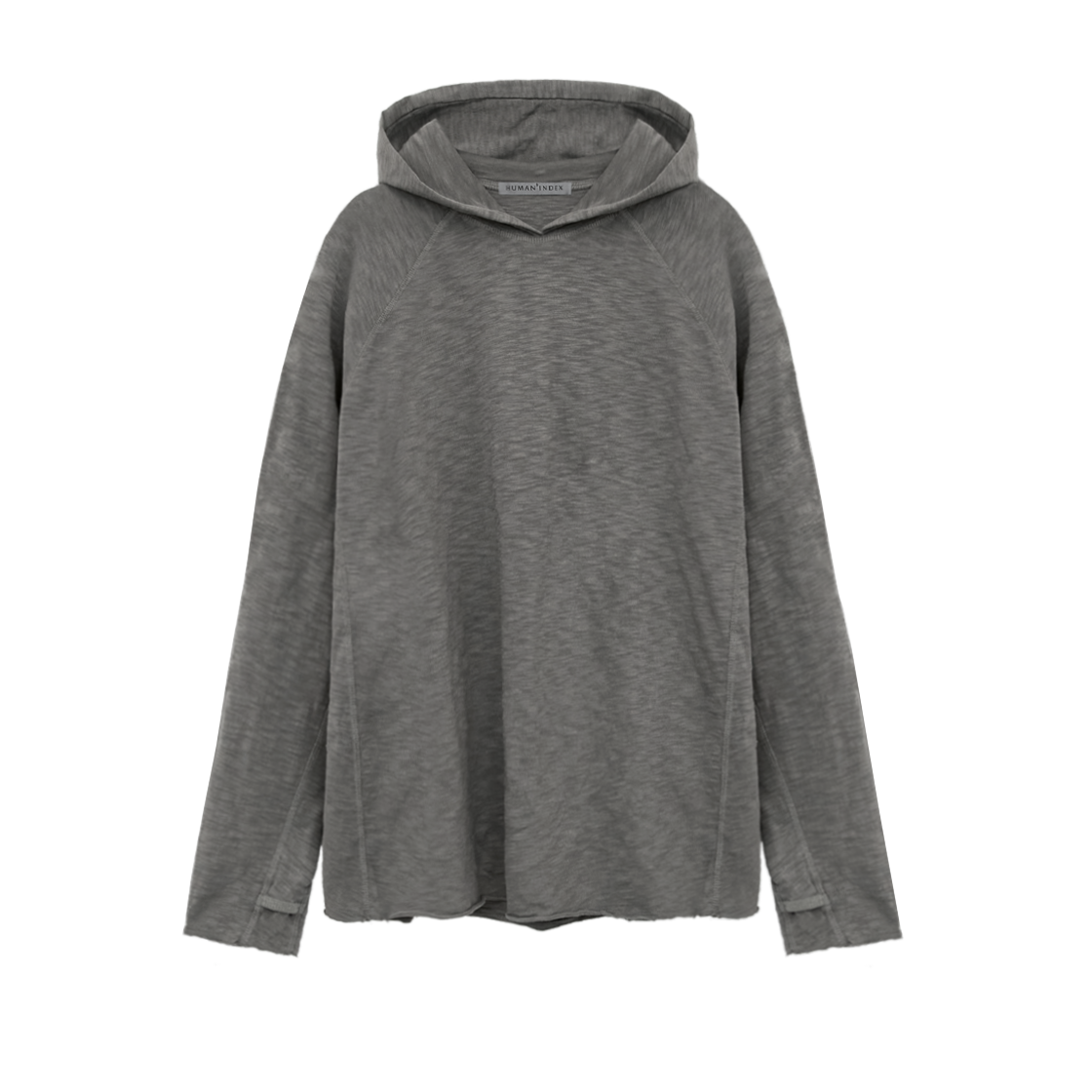 HM5LTL8213A1 Polyteru Human Index Human Slub Hoodie Charcoal