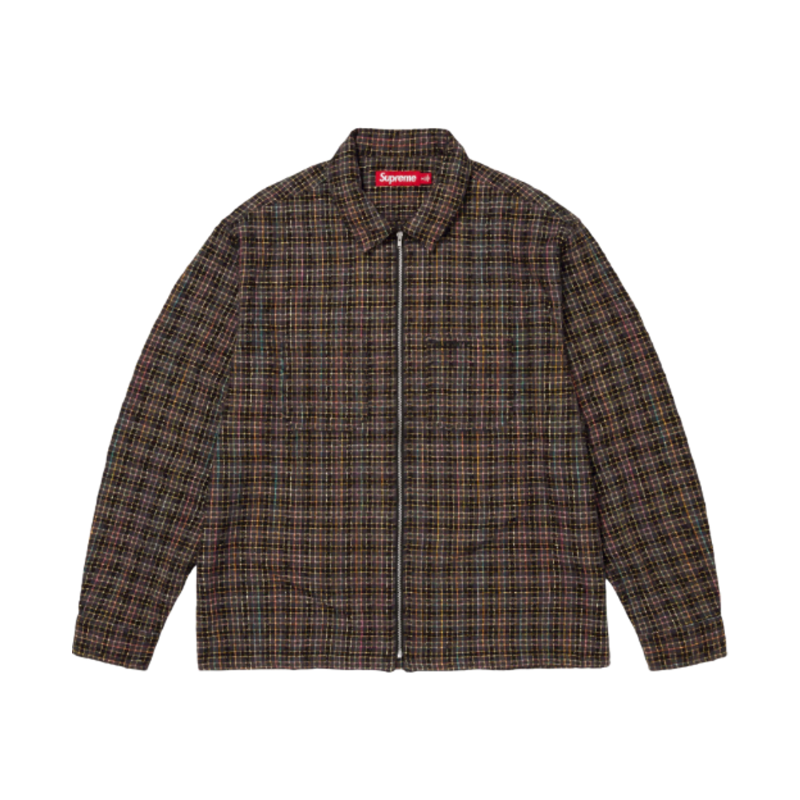 슈프림 메탈릭 플레이드 집업 셔츠 워시드 블랙 - 25FW(Supreme Metallic Plaid Zip Up Shirt Washed Black - 25FW) - 1