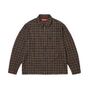 Supreme Metallic Plaid Zip Up Shirt Washed Black - 25FW