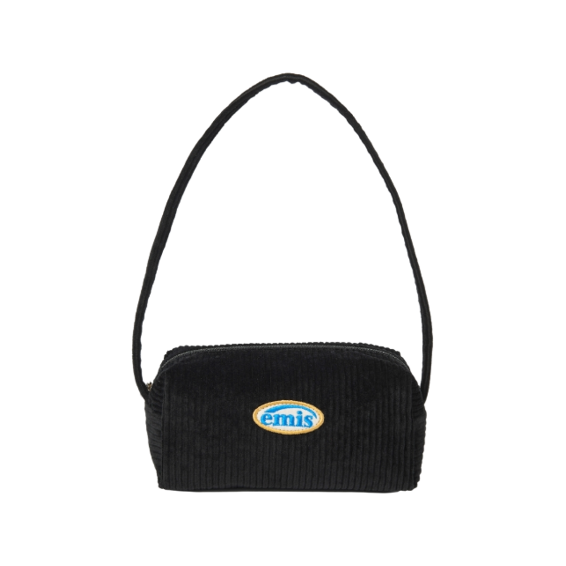 이미스 코듀로이 미니 스퀘어 호보백 블랙(Emis Corduroy Mini Square Hobo Bag Black)