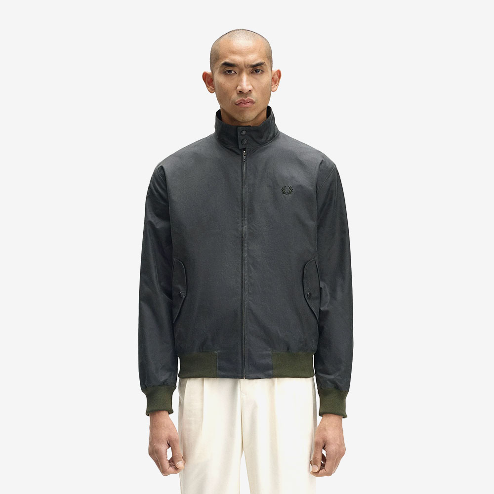 프레드 페리 메이드 인 잉글랜드 왁스 해링턴 재킷 다크그린(Fred Perry Made in England Waxed Harrington Jacket Dark Green) - 2