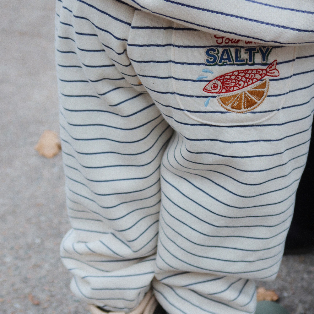 콩제슬래드 아미오 스웻 팬츠 스트라이프(Konges Sløjd Amio Sweat Pants Ocs Captains Blue Antique White) - 3