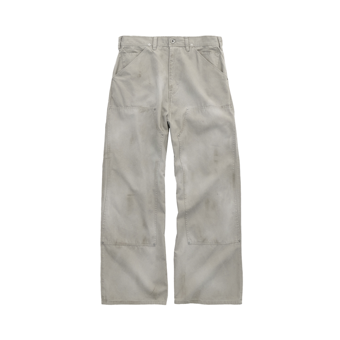폴리테루 하드 워시드 더블니 팬츠 라이트 그레이(Polyteru Hard Washed Double Knee Pants Light Gray)