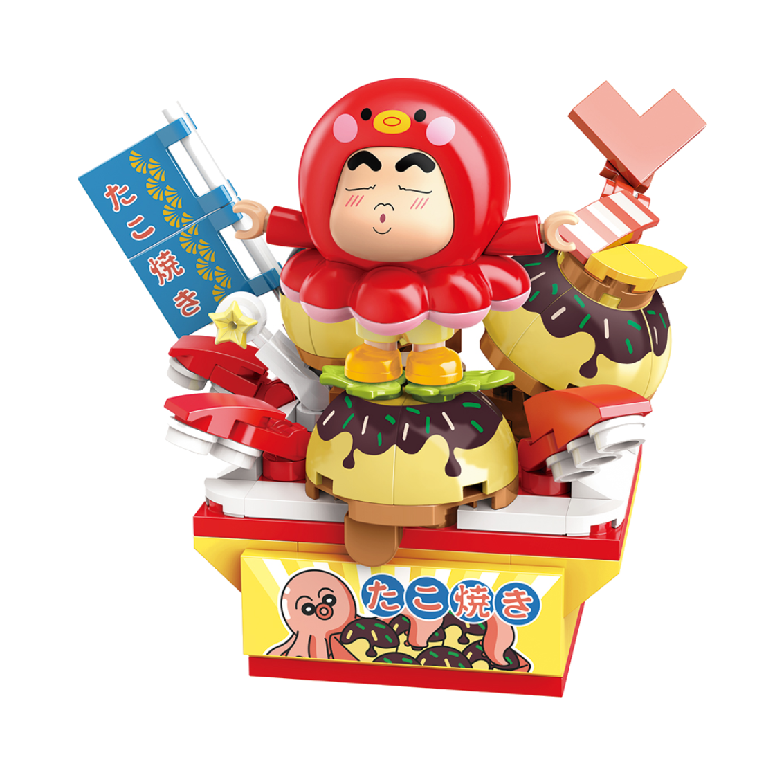 큐만 짱구 블럭 피규어 음식 시리즈 짱구의 타코야키(Qman Crayon Shin chan Block Figure Food Series Shin Chan's Takoyaki)