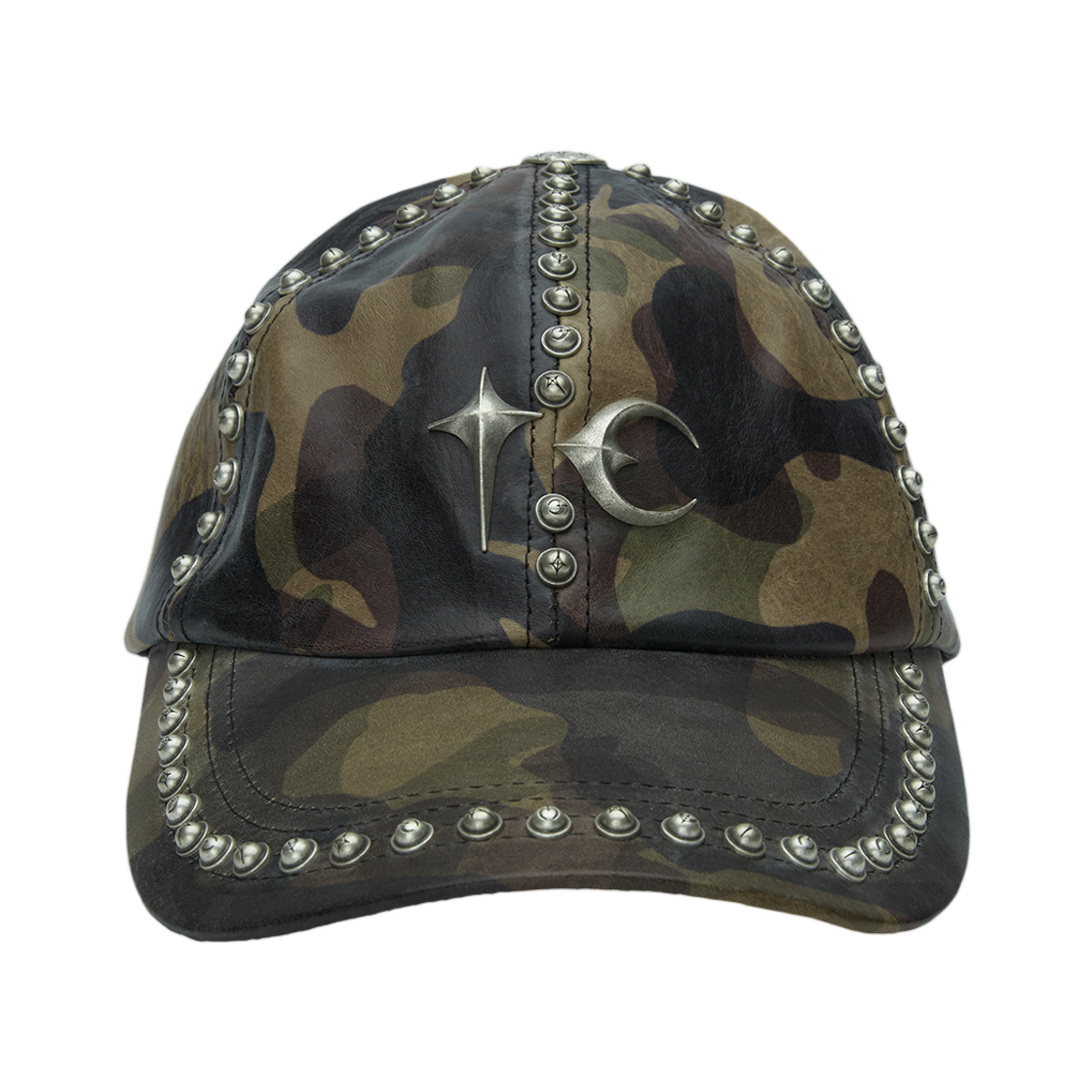 - Thug Club Studded Camo Leather Cap Camo