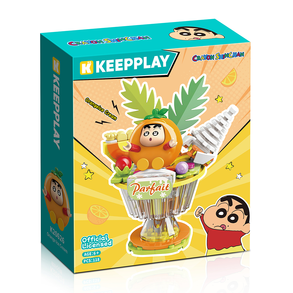 큐만 짱구 블럭 피규어 음식 시리즈 짱구의 오렌지 아이스크림(Qman Crayon Shin chan Block Figure Food Series Shin Chan's orange ice cream) - 2
