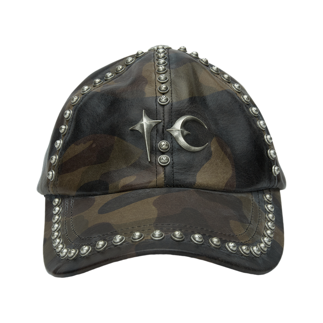 - Thug Club Studded Camo Leather Cap Dark Camo