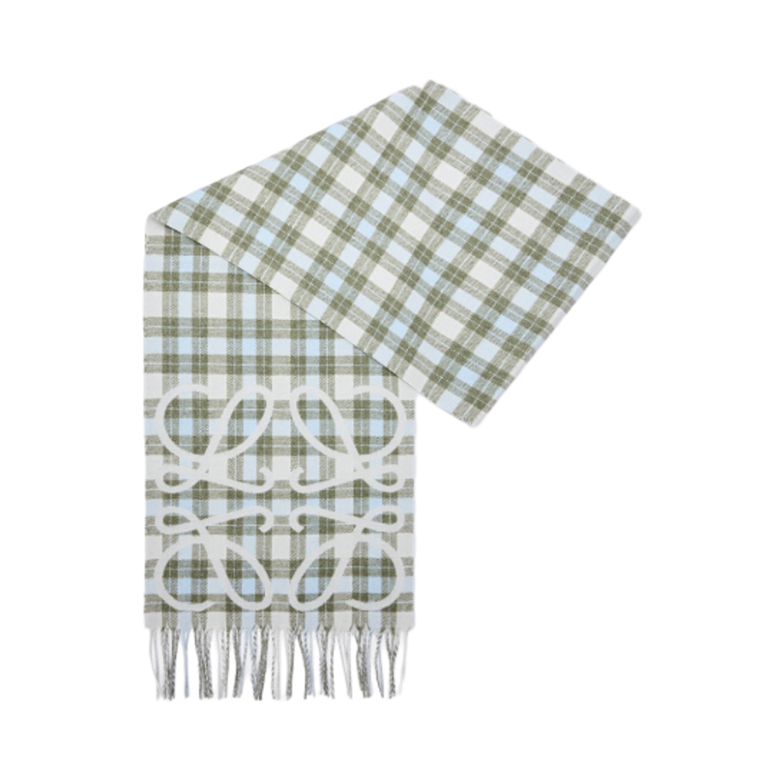 로에베 실크 캐시미어 애너그램 머플러 라이트 그레이 멀티컬러(Loewe Anagram Muffler in Silk and Cashmere Light Grey Multicolor) - 1