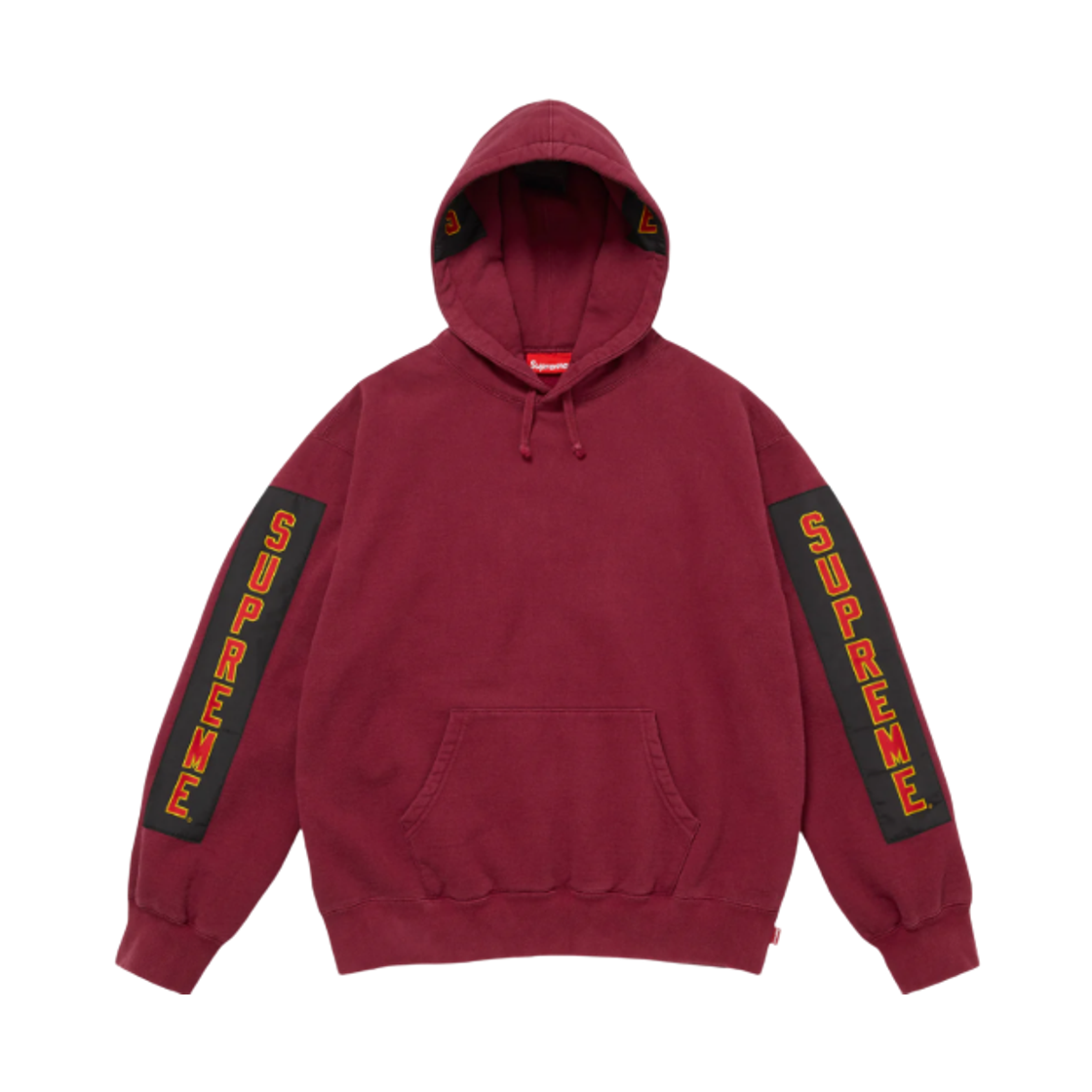 - Supreme Woven Patches Hooded Sweatshirt Cardinal - 25FW