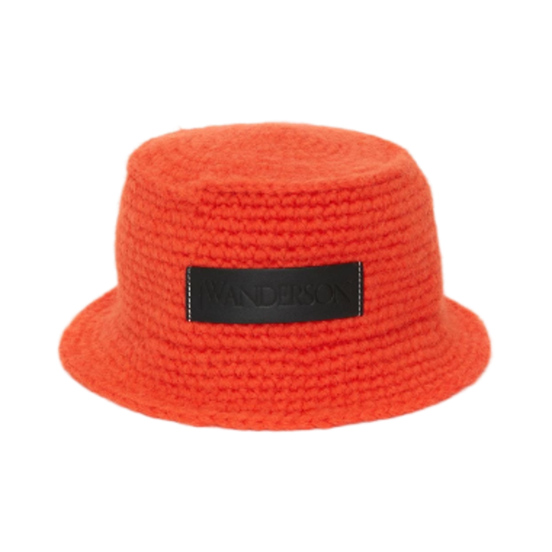 AC0176FA0177429 JW Anderson Logo Patch Knit Bucket Hat Orange
