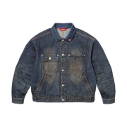 Supreme Distressed Selvedge Trucker Jacket Washed Indigo - 25FW
