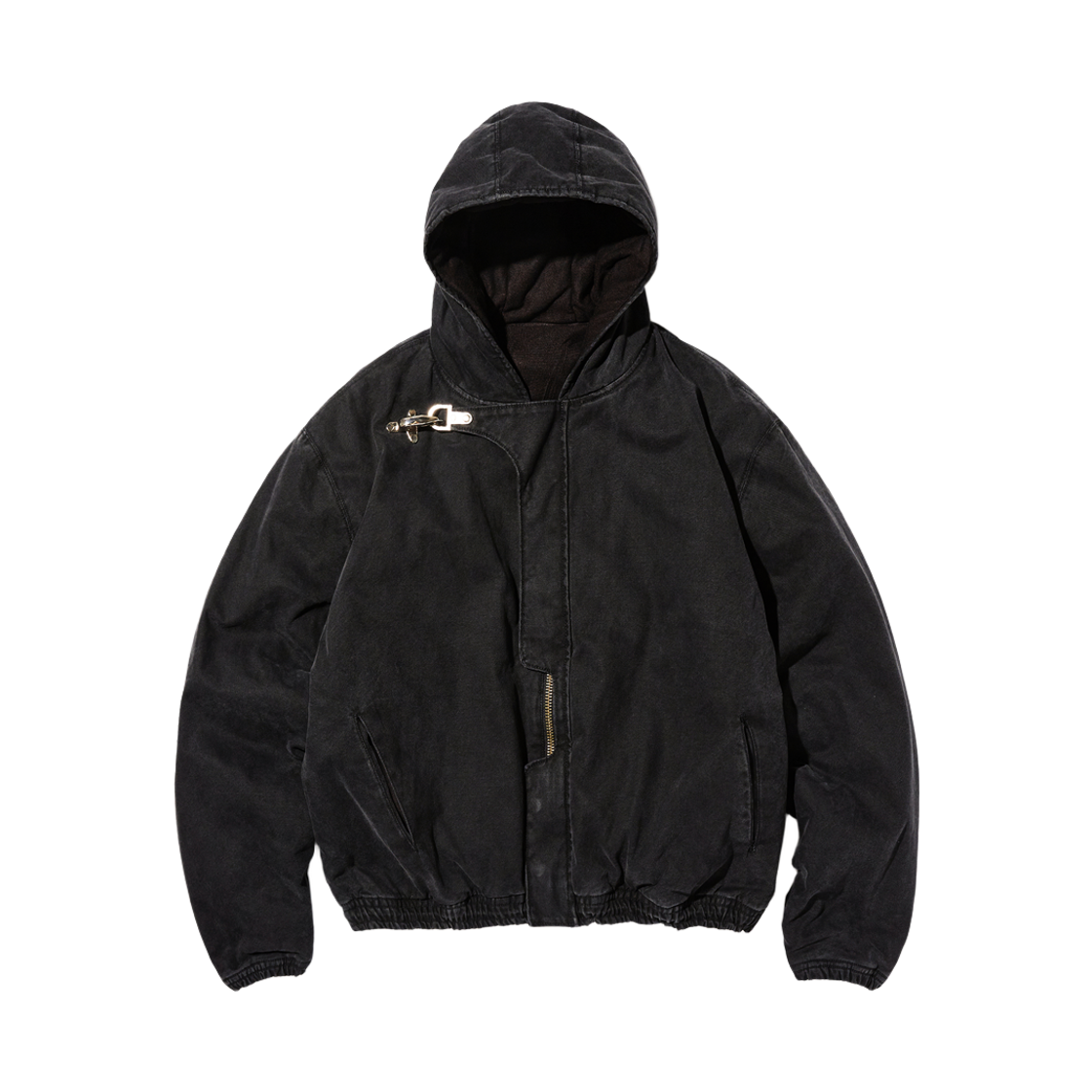 펀치 드렁크 파티즈 엠보 서클 로고 파이어맨 자켓 워시드 블랙(Punch Drunk Parties Embo Circle Logo Fireman Jacket Washed Black)