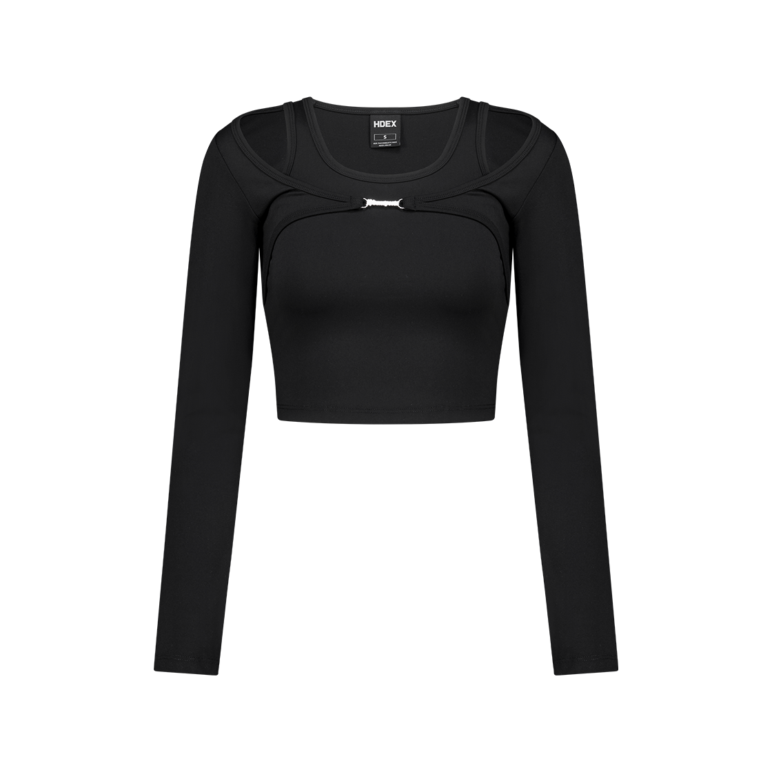 H253WSSTL090BK HDEX Womens Supple Layered Long Sleeve Black