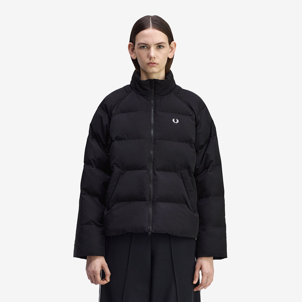 프레드 페리 우먼스 래글런 슬리브 패디드 재킷 블랙(Fred Perry Womens Raglan Sleeve Padded Jacket Black) - 2