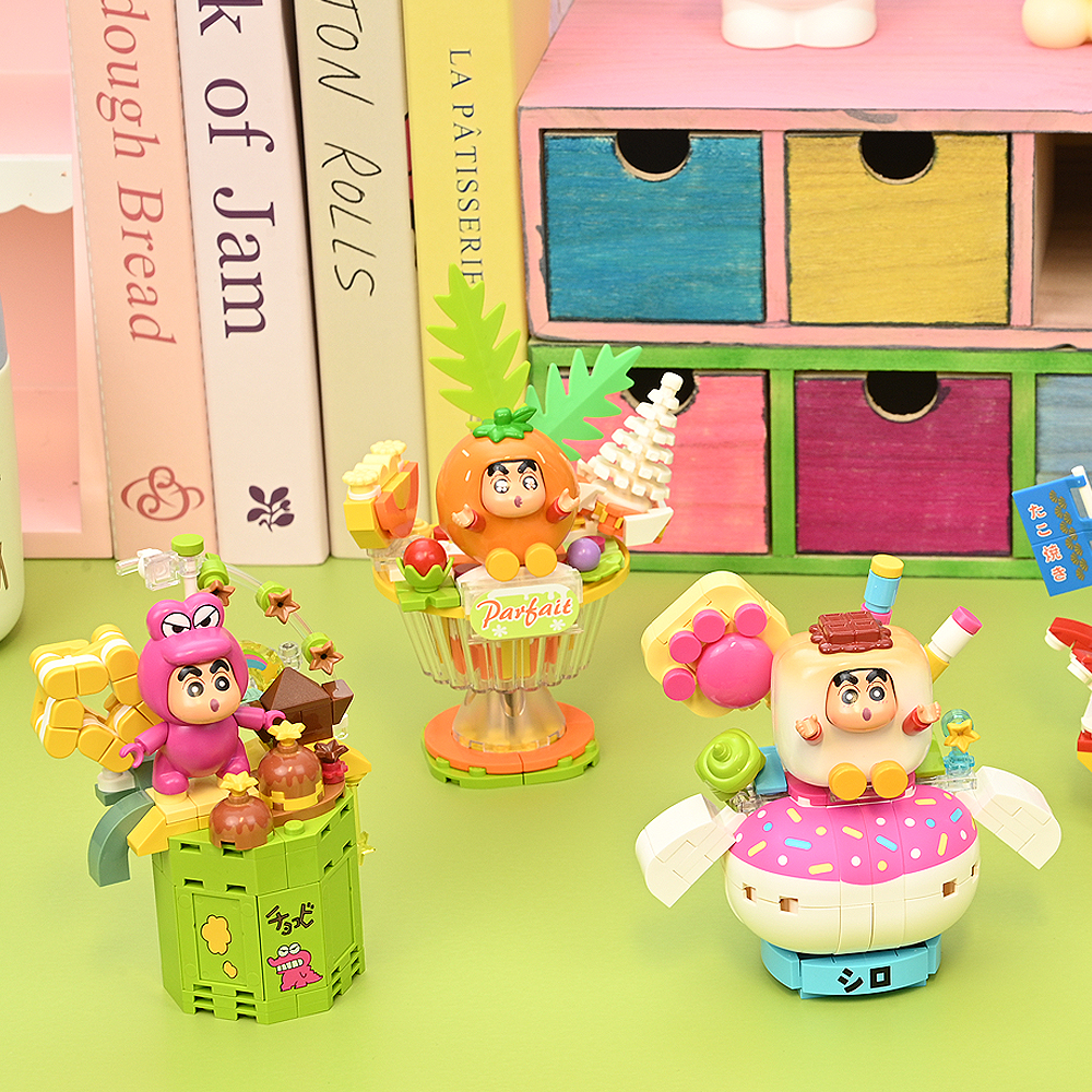 큐만 짱구 블럭 피규어 음식 시리즈 짱구의 모에피 새우칩(Qman Crayon Shin chan Block Figure Food Series Shin Chan's Moepi shrimp chips) - 4