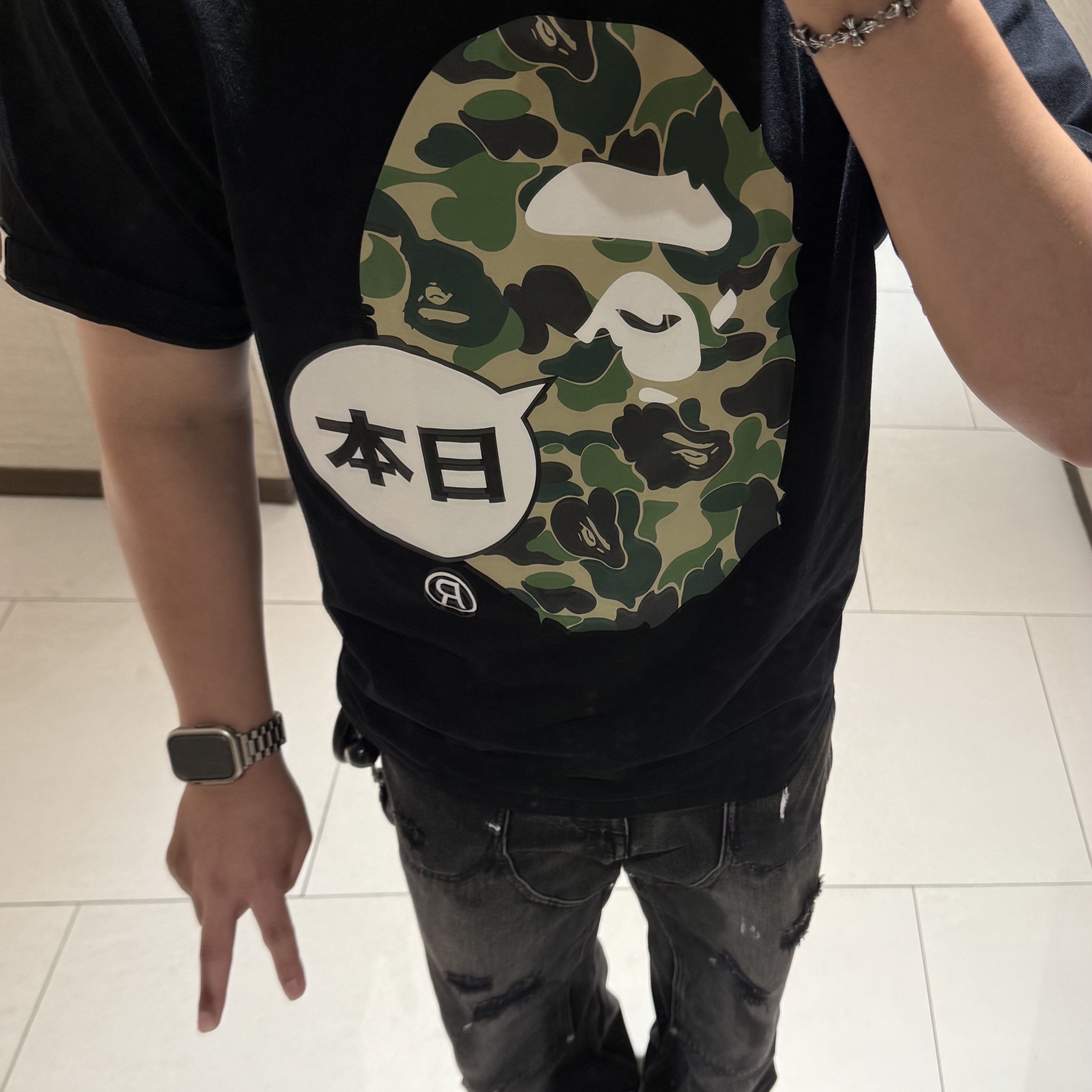 Adidas Manchester United 2024/25 Home Authentic Jersey Manchester United FC Red - KR Sizing (Non Marking Ver.), Play Comme des Garcons Camouflage Heart T-Shirt White 착용 스타일 - 5