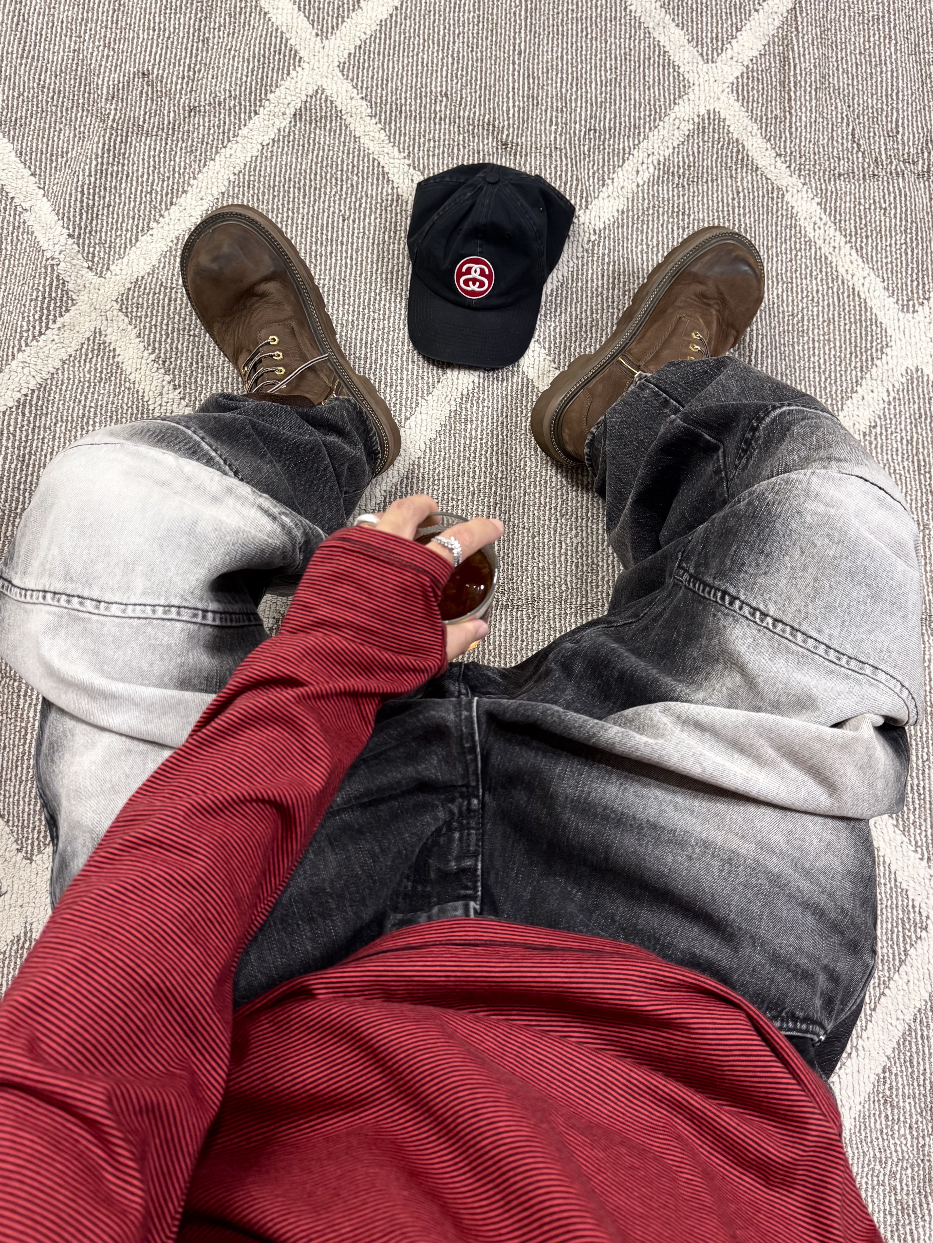 MJD 3D Knee Denim Pants Black, Oakley Plantaris Matte Black Frame Prizm Grey Lenses Regular Universal Fit 착용 스타일 - 4
