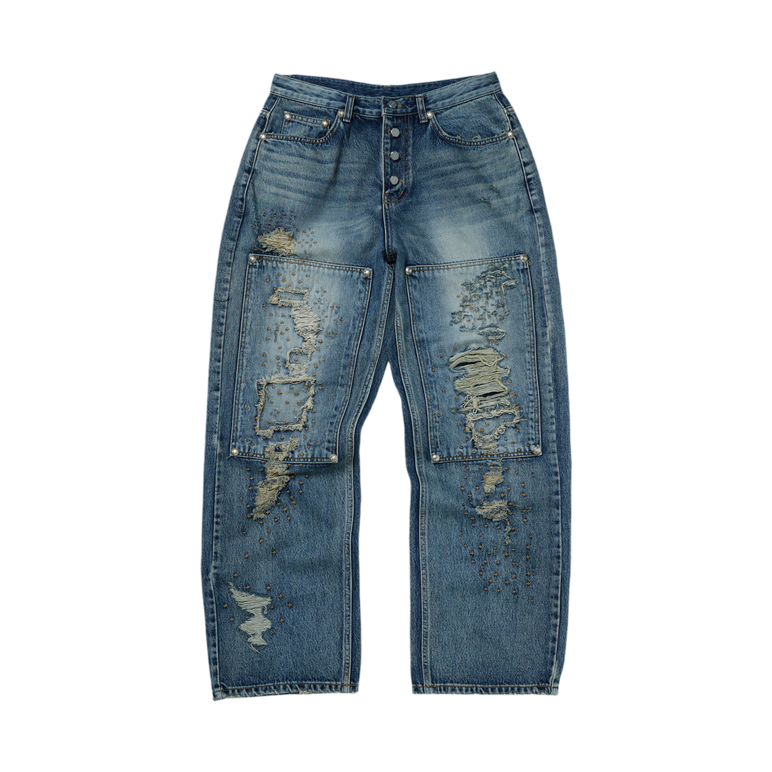 떠그 클럽 빈티지 더블 니 팬츠 블루(Thug Club Vintage Double Knee Pants Blue)