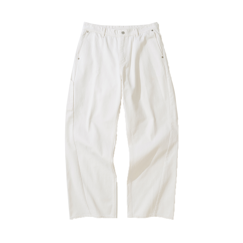 니티드 커브드 와이드 데님 팬츠 크림(Knitted Curved Wide Denim Pants Cream)