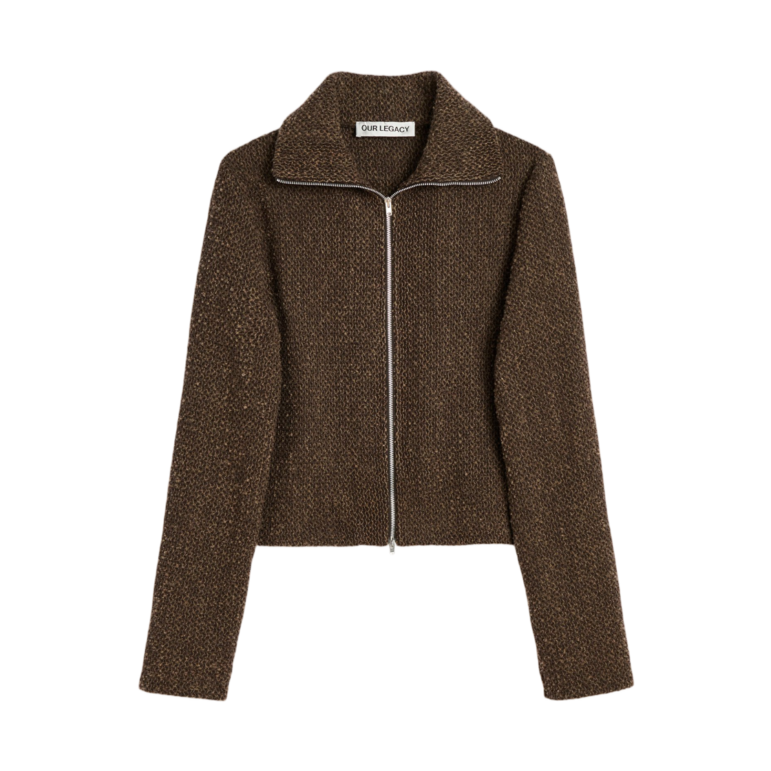W4256SB (W) Our Legacy Slim Zip Longsleeve Brown Sparse Buckle Weave