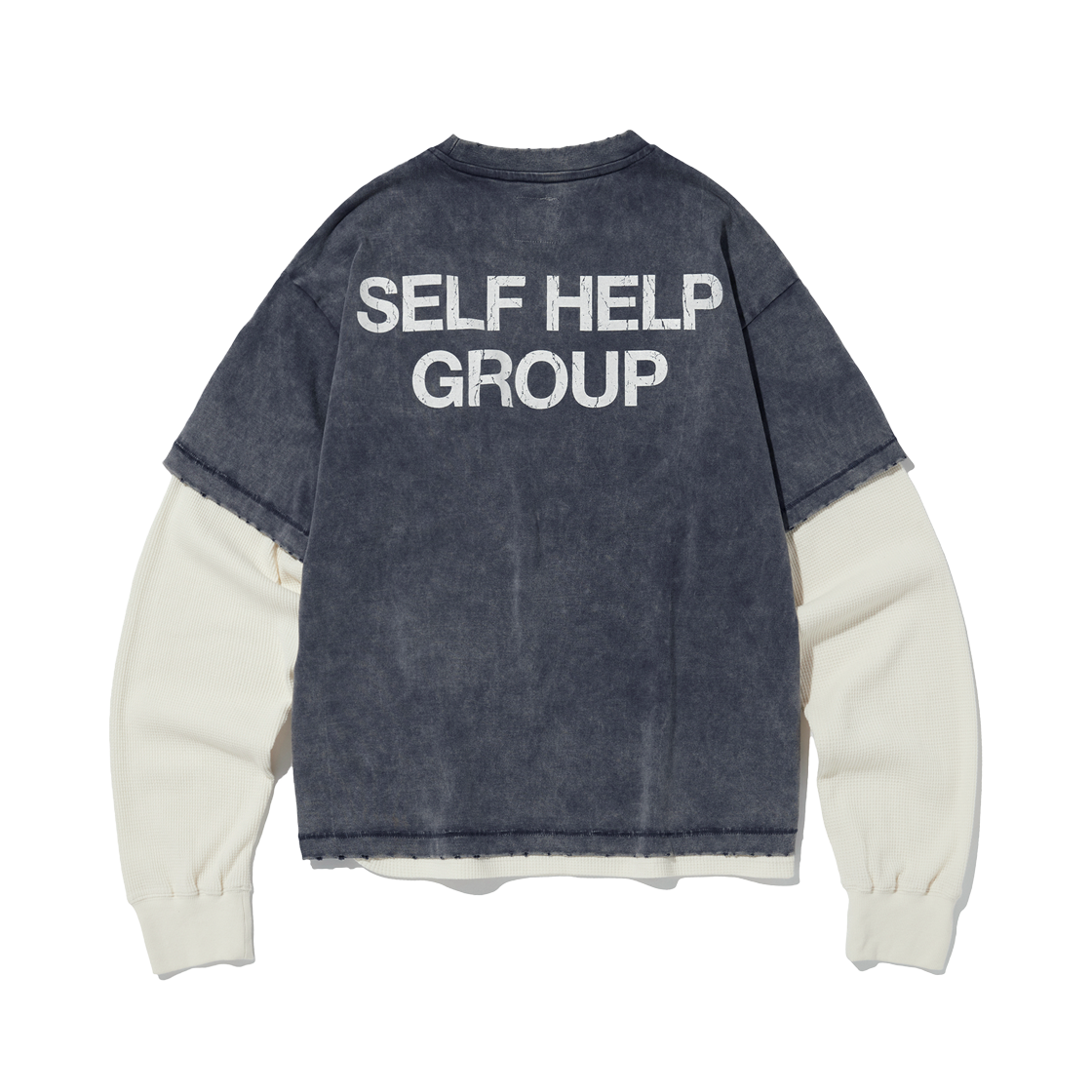 PDP252LS05CNV Punch Drunk Parties SHG Washed Layered Long Sleeve NAVY