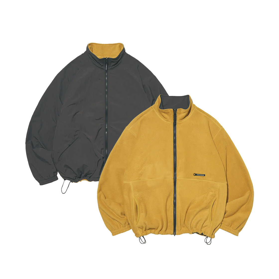 PFW1FJ301ACH Phyps Dept Reversible Fleece Jacket Charcoal/Mustard