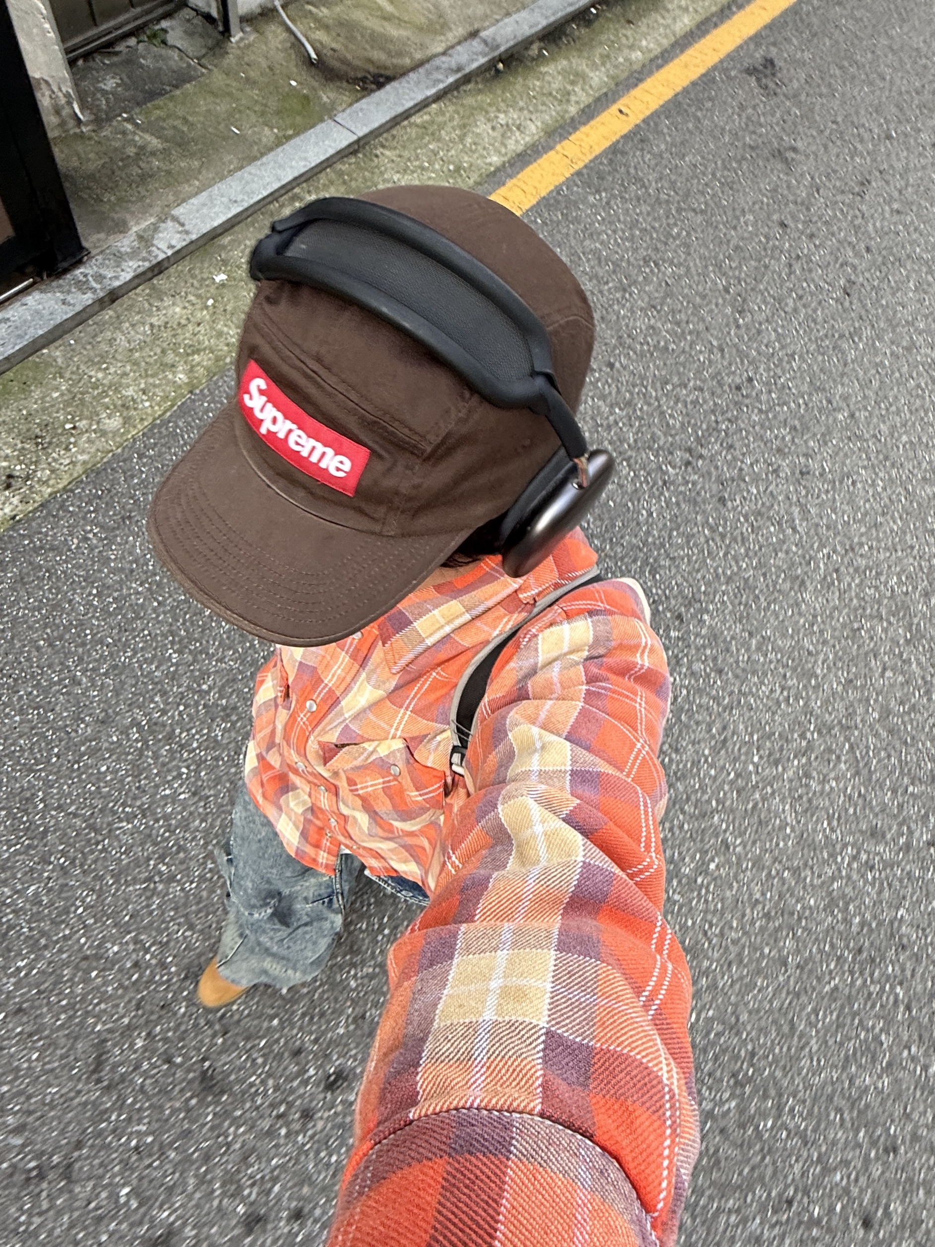 Timberland Premium 6 inch Waterproof Boot Wheat Nubuck - Medium, Supreme Quilted Flannel Snap Shirt Orange - 24SS 착용 스타일 - 3