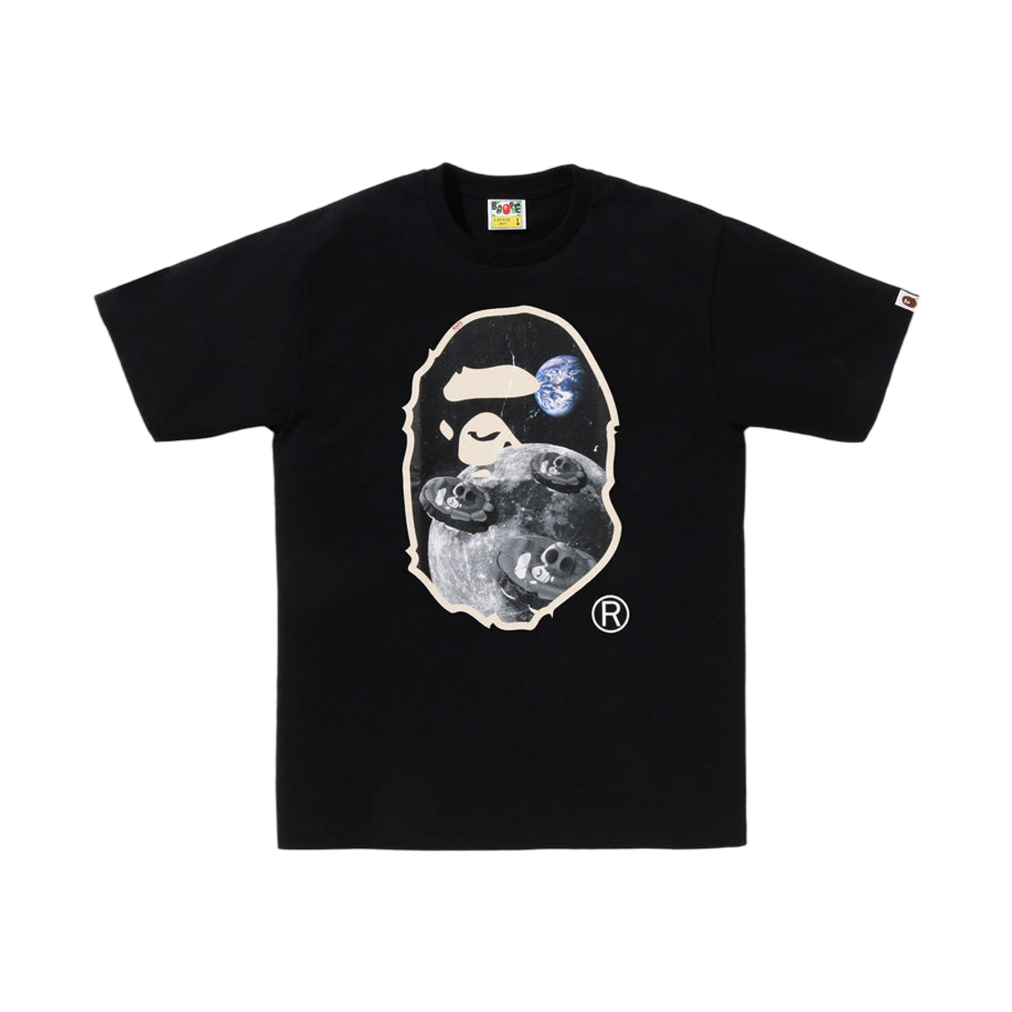 - BAPE Moon Ape Head Old Photo T-Shirt Black