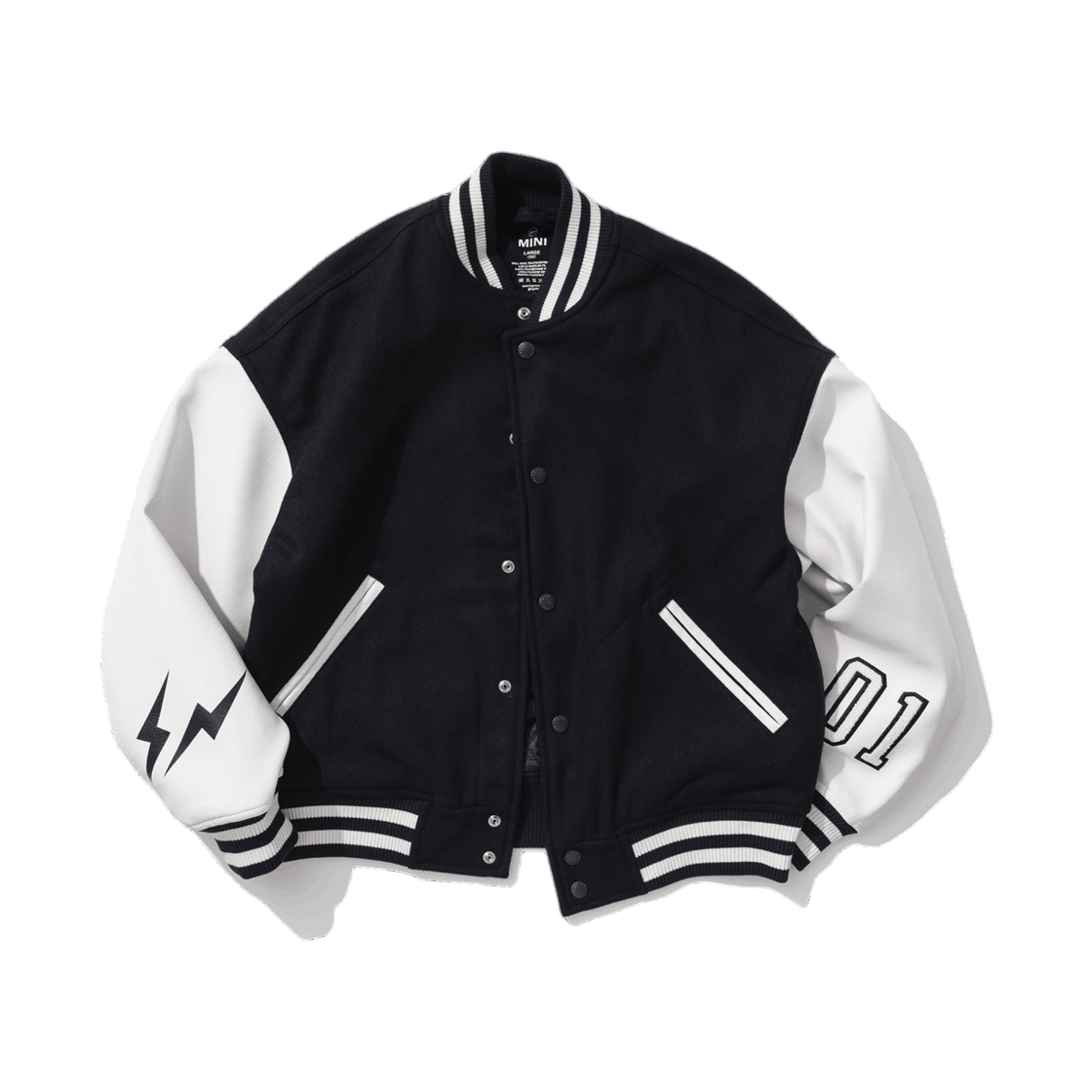 (키즈) 프라그먼트 미니 울 바시티 자켓 네이비((Kids) Frgmt Mini Wool Varsity Jacket Navy)