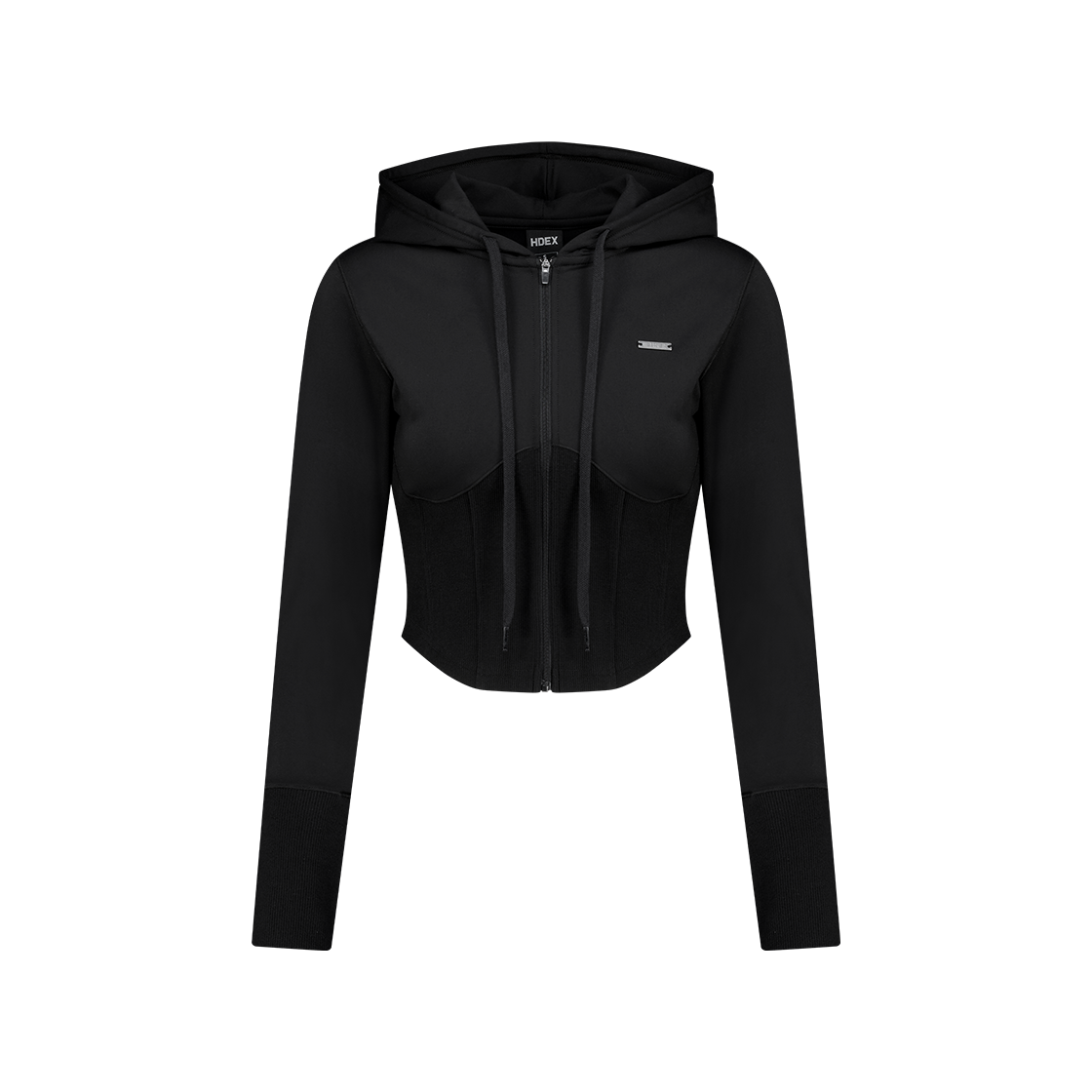 에이치덱스 우먼스 서플 코르셋 후디 집업 블랙(HDEX Womens Supple Corset Hoodie Zip-Up Black)